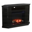SEI Furniture Claremont Touch Screen Wood Electric Corner Fireplace in Black