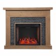 SEI Furniture Standlon Faux Stone/Engineered Wood Smart Fireplace in Natural