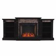 SEI Furniture Gallatin Engineered Wood Smart Fireplace with Bookcases in Black