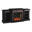 SEI Furniture Gallatin Engineered Wood Smart Fireplace with Bookcases in Black