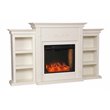 SEI Furniture Tennyson Engineered Wood Smart Bookcase Fireplace in Ivory