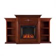 SEI Furniture Tennyson Smart Bookcase Fireplace in Mahogany