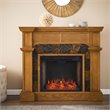 SEI Furniture Cartwright Wood Corner Convertible Smart Fireplace in Mission Oak