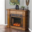 SEI Furniture Cartwright Wood Corner Convertible Smart Fireplace in Mission Oak