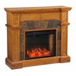 SEI Furniture Cartwright Wood Corner Convertible Smart Fireplace in Mission Oak