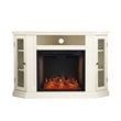 SEI Furniture Claremont Storage Engineered Wood Smart Corner Fireplace in Ivory