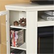SEI Furniture Claremont Storage Engineered Wood Smart Corner Fireplace in Ivory