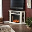 SEI Furniture Claremont Storage Engineered Wood Smart Corner Fireplace in Ivory