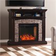 SEI Furniture Grantham Wood Convertible Smart Fireplace in Ebony/Black