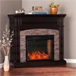 SEI Furniture Grantham Wood Convertible Smart Fireplace in Ebony/Black