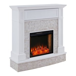 SEI Furniture Jacksdale Faux Smart Media Fireplace in White