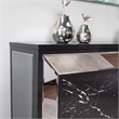SEI Furniture Trandling Mirrored Faux Marble Wood Fireplace in Black/Silver