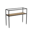 SEI Furniture Bladeston Engineered Wood Console Table with Glass-Top in Black
