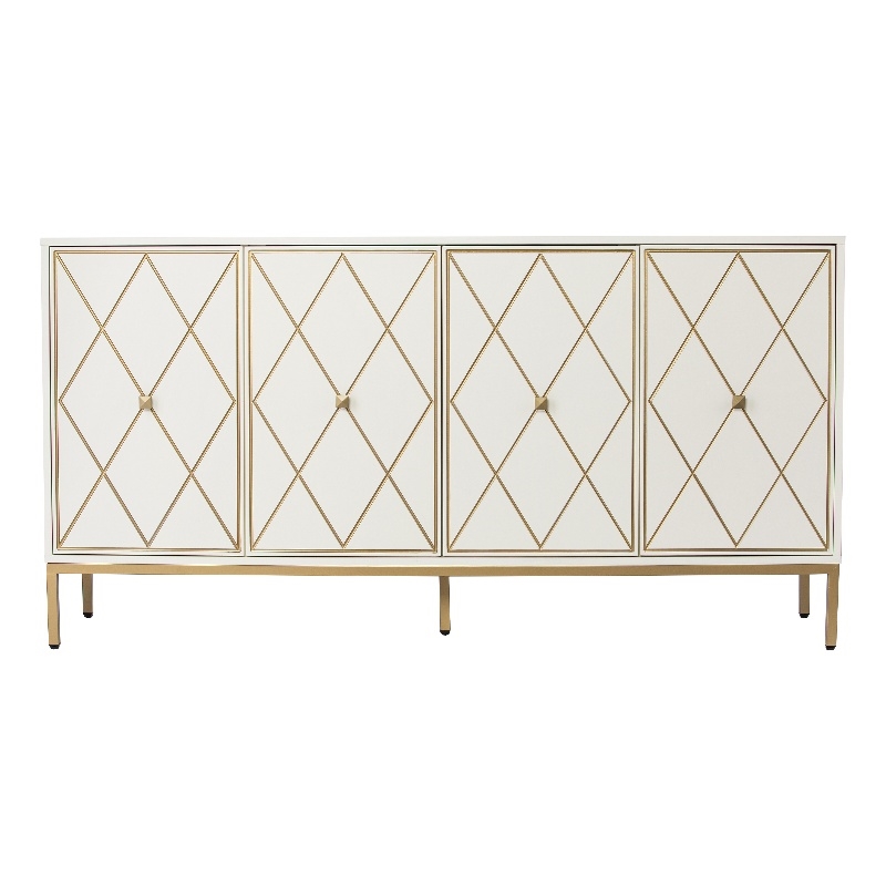 SEI Furniture Marradi Engineered Wood Sideboard Cabinet w/ Storage in White