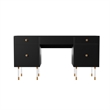 SEI Furniture Helston Engineered Wood Writing Desk in Black/Gold Finish