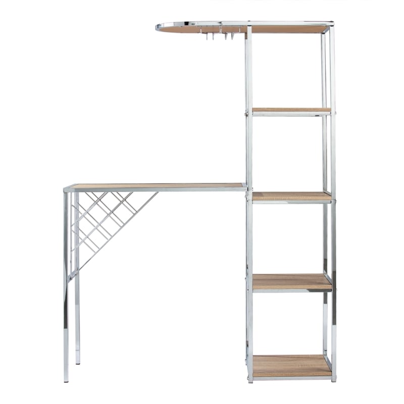 Southern Enterprises Northdon Wood and Iron Serving Table in Natural
