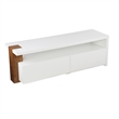 SEI Furniture Harliston Media Stand with Storage in White/Brown Finish