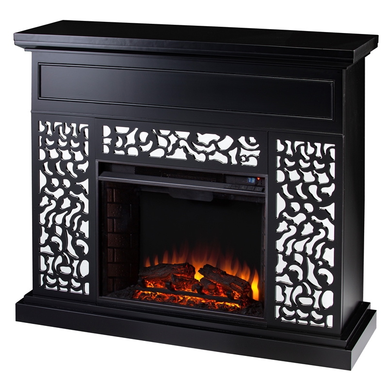 SEI Furniture SEI Furniture Engineered Wood Electric Fireplace in Black