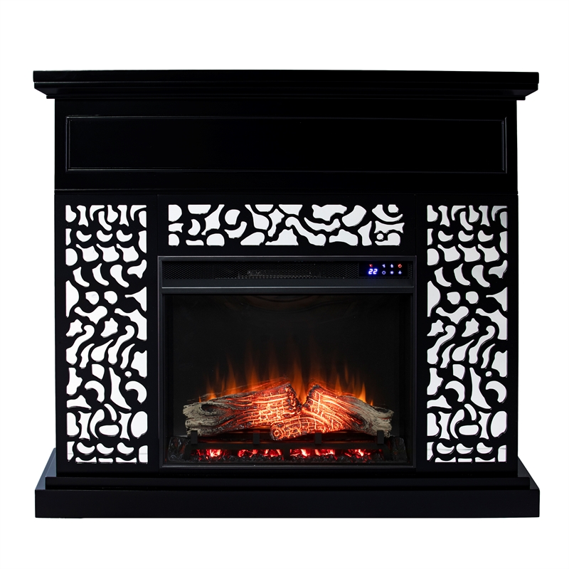 SEI Furniture SEI Furniture Engineered Wood Electric Fireplace in Black