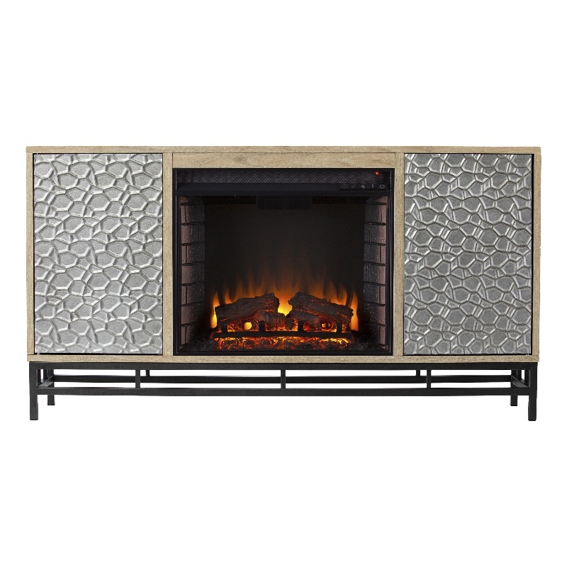 SEI Furniture Hollesborne Electric Fireplace with  Media Storage