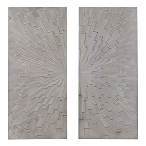 SEI Furniture Arvistra 2-Piece Wood Decorative Wall Panel Set in Gray