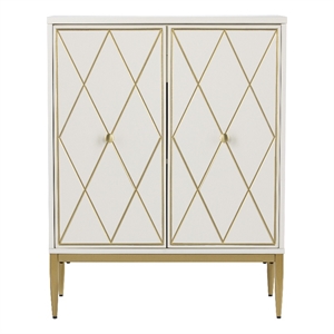 SEI Furniture Marradi Engineered Wood and Iron Bar Cabinet in White