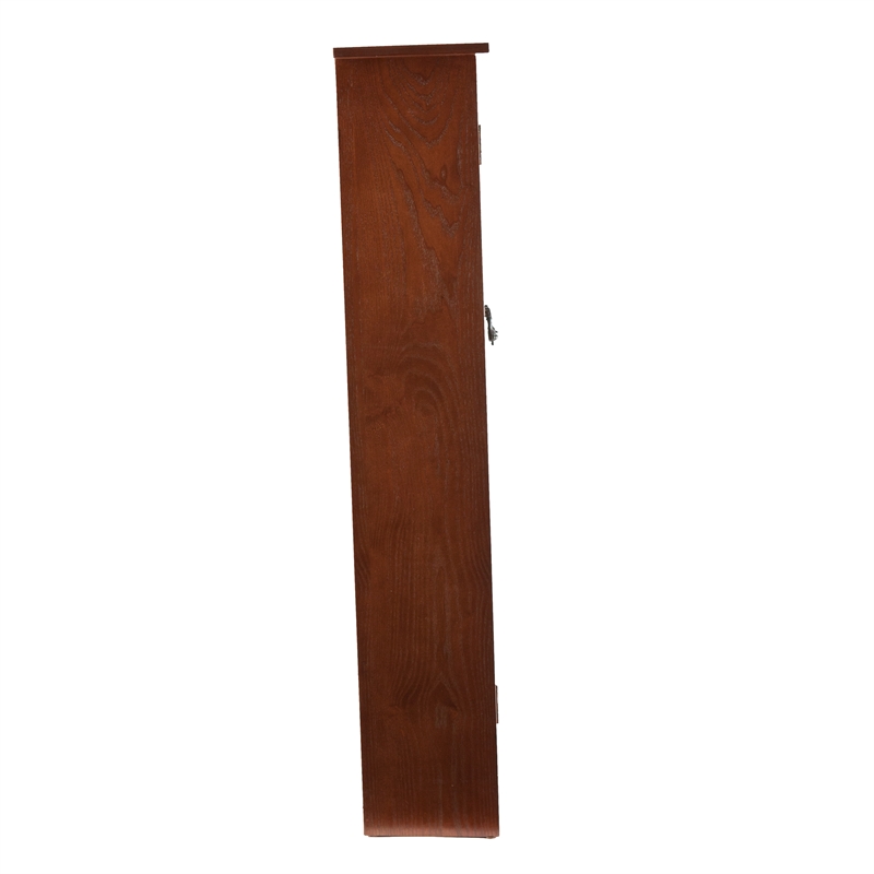Southern Enterprises Window-Pane Wood Glass Double-Door Media Cabinet in Brown