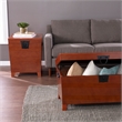 Southern Enterprises Pyramid Wood and Metal Cocktail Table Trunk in Brown