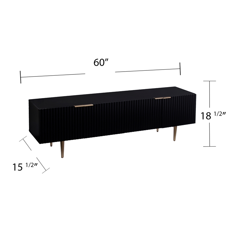 Southern Enterprises Pilston Engineered Wood and Iron TV/Media Console in Black