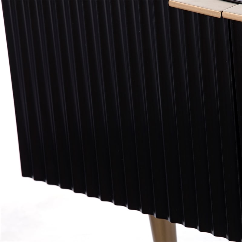 Southern Enterprises Pilston Engineered Wood and Iron TV/Media Console in Black