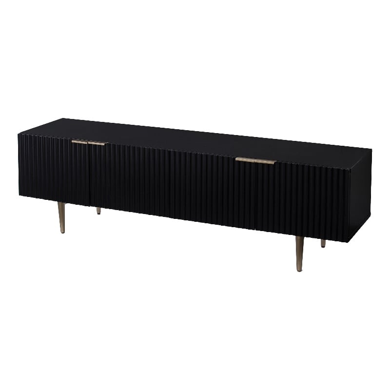 Southern Enterprises Pilston Engineered Wood and Iron TV/Media Console in Black