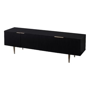 Southern Enterprises Pilston Engineered Wood and Iron TV/Media Console in Black