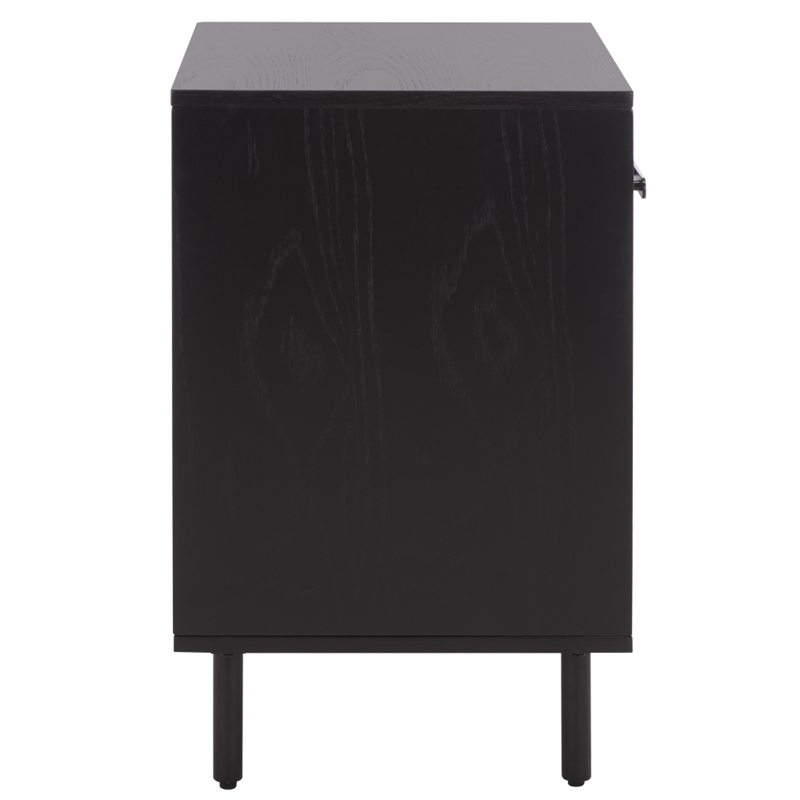 Southern Enterprises Amelin Wood and Metal  1 Drawer 1 Shelf Nightstand in Black
