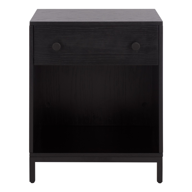Southern Enterprises Himalay Wood Nightstand in Black