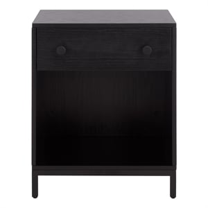 Southern Enterprises Himalay Wood Nightstand in Black