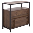 Southern Enterprises Handan Metal and Wood Double Door Cabinet in Brown / Black