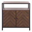 Southern Enterprises Handan Metal and Wood Double Door Cabinet in Brown / Black