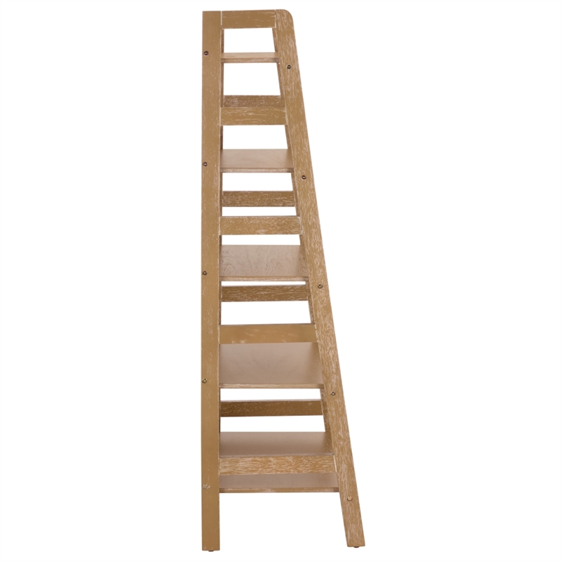 Southern Enterprises Amanda Wood 5 Tier Bookcase in Natural