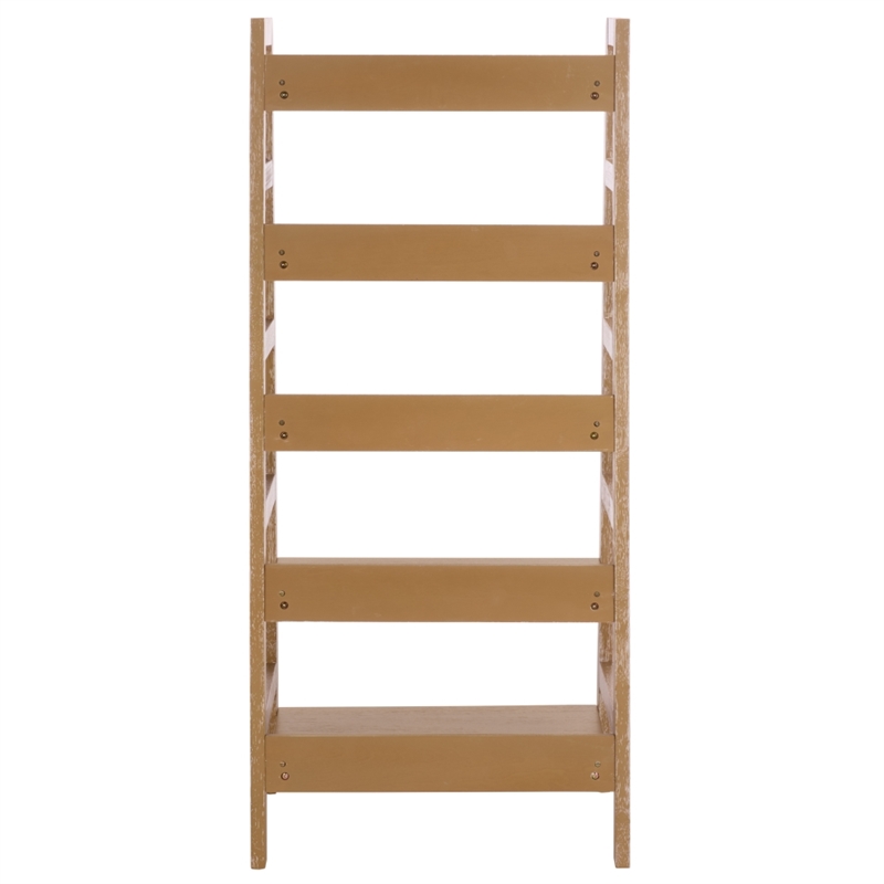 Southern Enterprises Amanda Wood 5 Tier Bookcase in Natural
