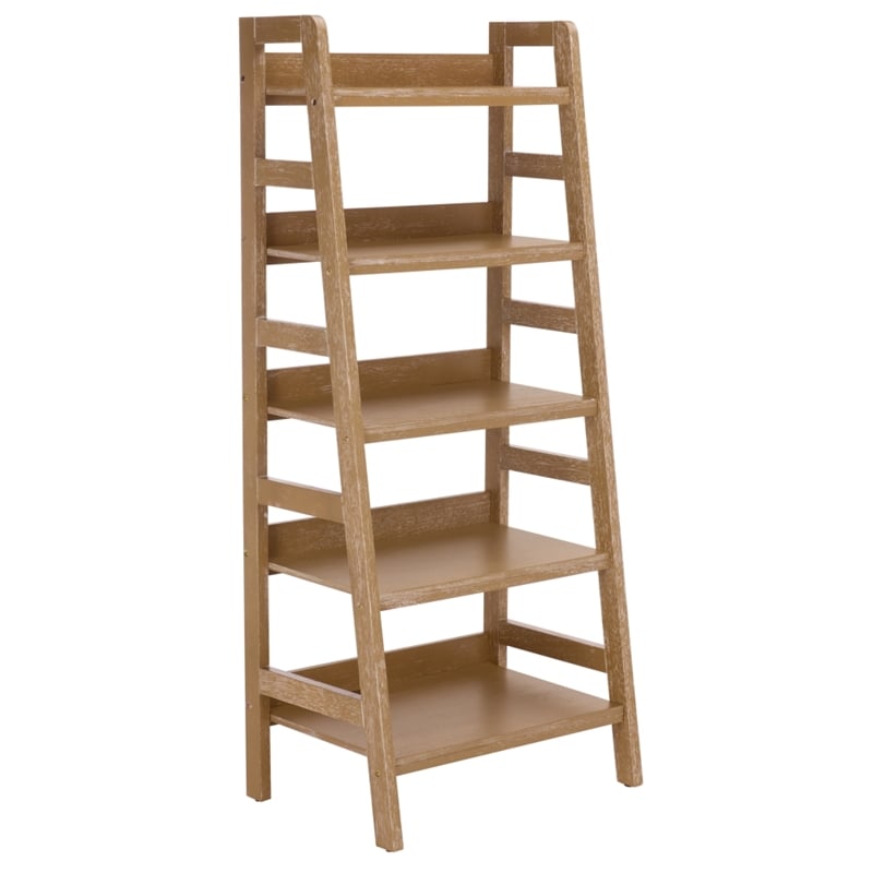 Southern Enterprises Amanda Wood 5 Tier Bookcase in Natural