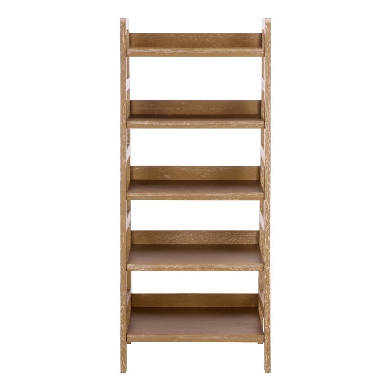 Southern Enterprises Amanda Wood 5 Tier Bookcase in Natural