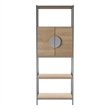 Southern Enterprises Northdom Wood and Iron Tall Bar Cabinet in Natural