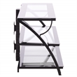 Southern Enterprises Aiden Iron and Glass 3 In 1 Panel TV Stand in Black