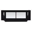 Southern Enterprises Aiden Iron and Glass 3 In 1 Panel TV Stand in Black