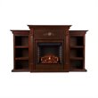 SEI Furniture Fredricksburg Wood Electric Fireplace with Bookcases in Black