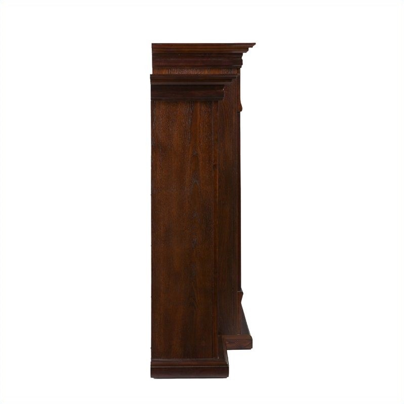 SEI Furniture Fredricksburg Wood Electric Fireplace with Bookcases in Black
