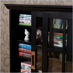   Enterprises Sliding Dr Window Pane Black Bookcase 037732010687  