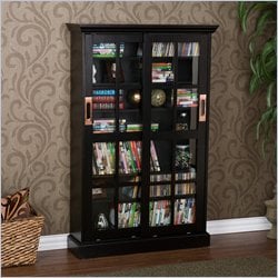   Enterprises Sliding Door Window Pane Bookcase In Black [373340