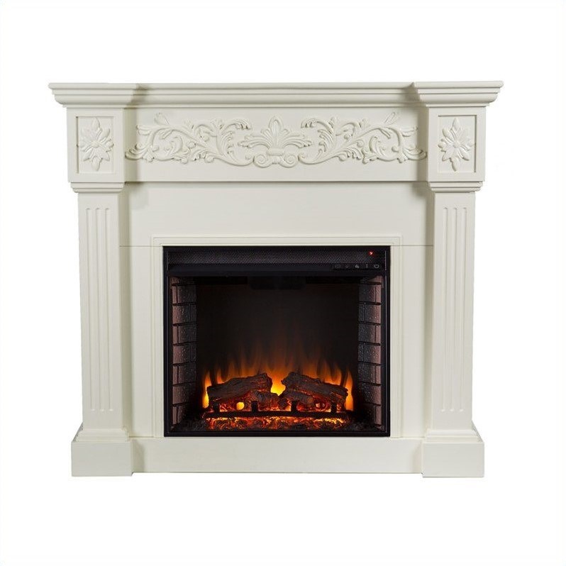 Holly & Martin Huntington Electric Fireplace in Ivory