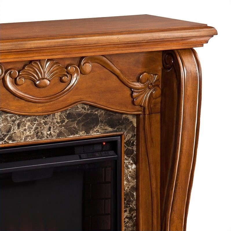 SEI Furniture Cardona Electric Fireplace in Walnut